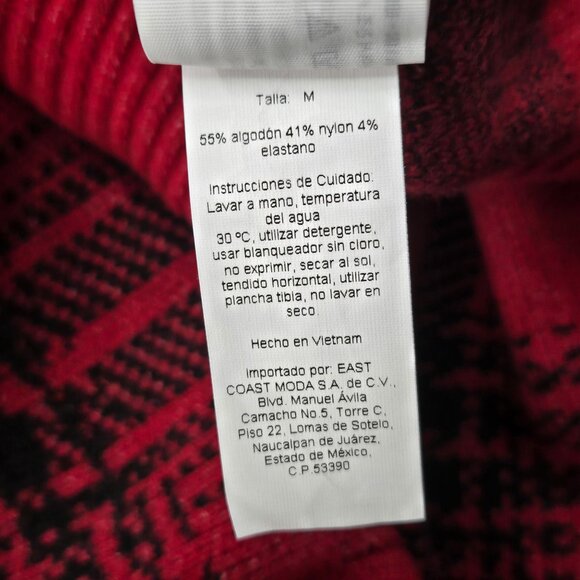 NWT Rare Abercrombie Cardigan Sweater M Red Black Plaid Knit Button Front Preppy - Picture 9 of 14